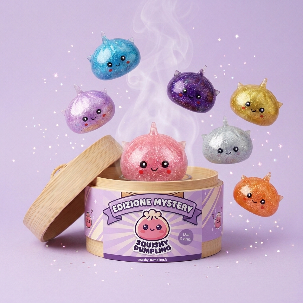 Dumpling Squishy Glitter Unicorno Mystery — squishy antistress slow-rise kawaii