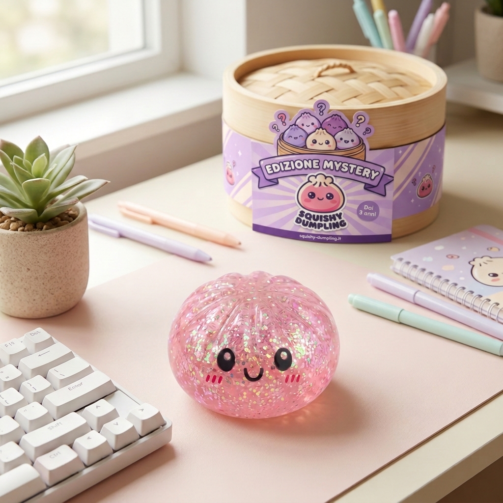 Dumplings Squishy Glitter Mistero — squishy antistress slow-rise kawaii
