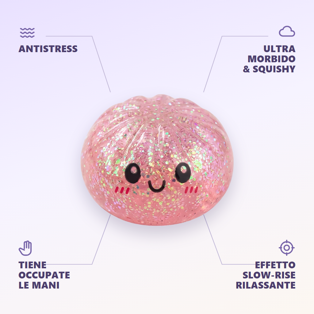Dumplings Squishy Glitter Mistero — squishy antistress slow-rise kawaii