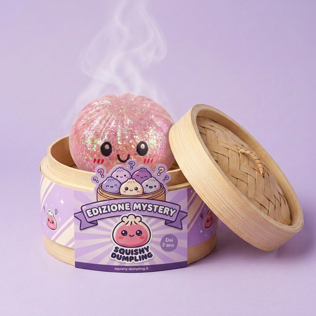 Dumplings Squishy Glitter Mistero — squishy antistress slow-rise kawaii