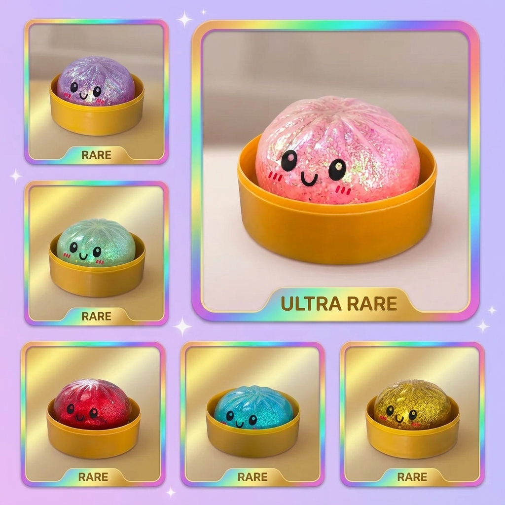 Dumplings Squishy Glitter Mistero — squishy antistress slow-rise kawaii