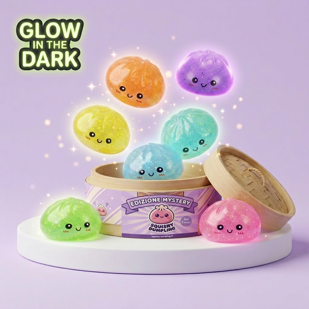 Dumpling Squishy Mystery Glow in the Dark Glitterato — squishy antistress slow-rise kawaii