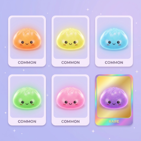 Dumpling Squishy Mystery Glow in the Dark Glitterato — squishy antistress slow-rise kawaii