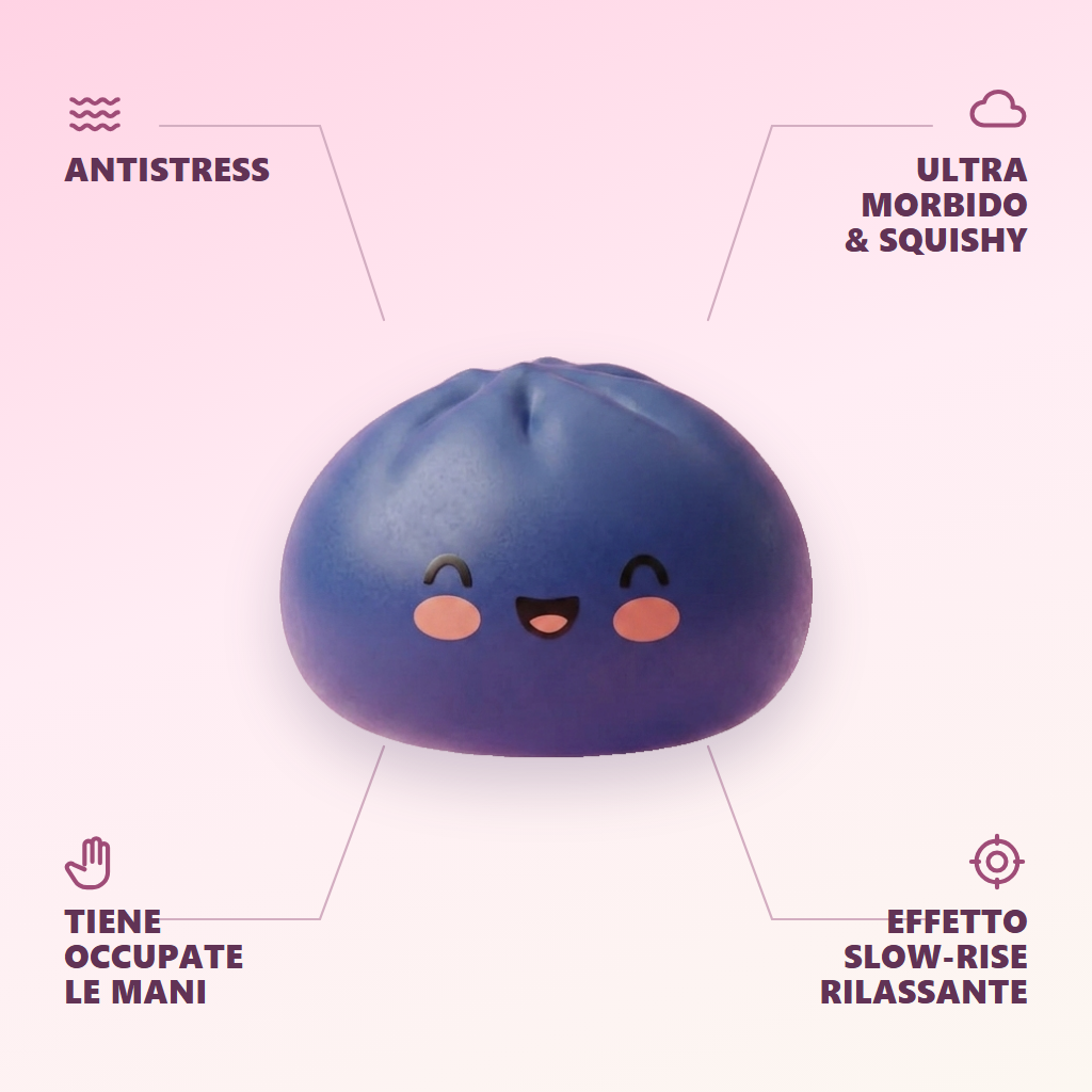 Dumpling Squishy Bleu Marine Notturno — squishy antistress slow-rise kawaii