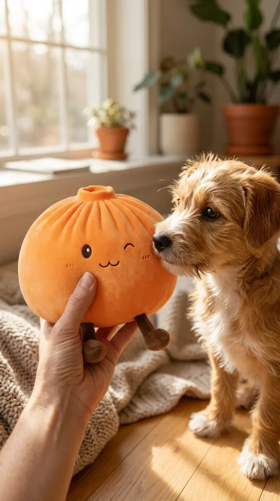 Giant Dumpling Squishy Arancione — squishy antistress slow-rise kawaii