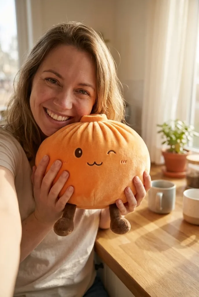 Giant Dumpling Squishy Arancione — squishy antistress slow-rise kawaii