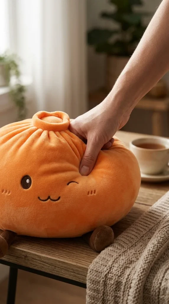 Giant Dumpling Squishy Arancione — squishy antistress slow-rise kawaii