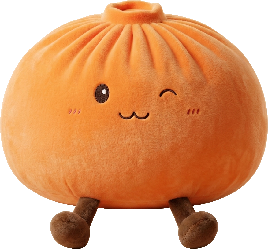 Giant Dumpling Squishy Arancione — squishy antistress slow-rise kawaii