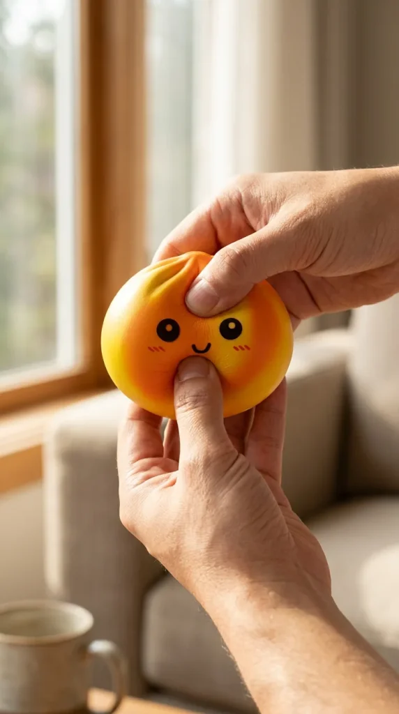 Squishy Dumpling Tie Dye Orange Effetto Marmo — squishy antistress slow-rise kawaii