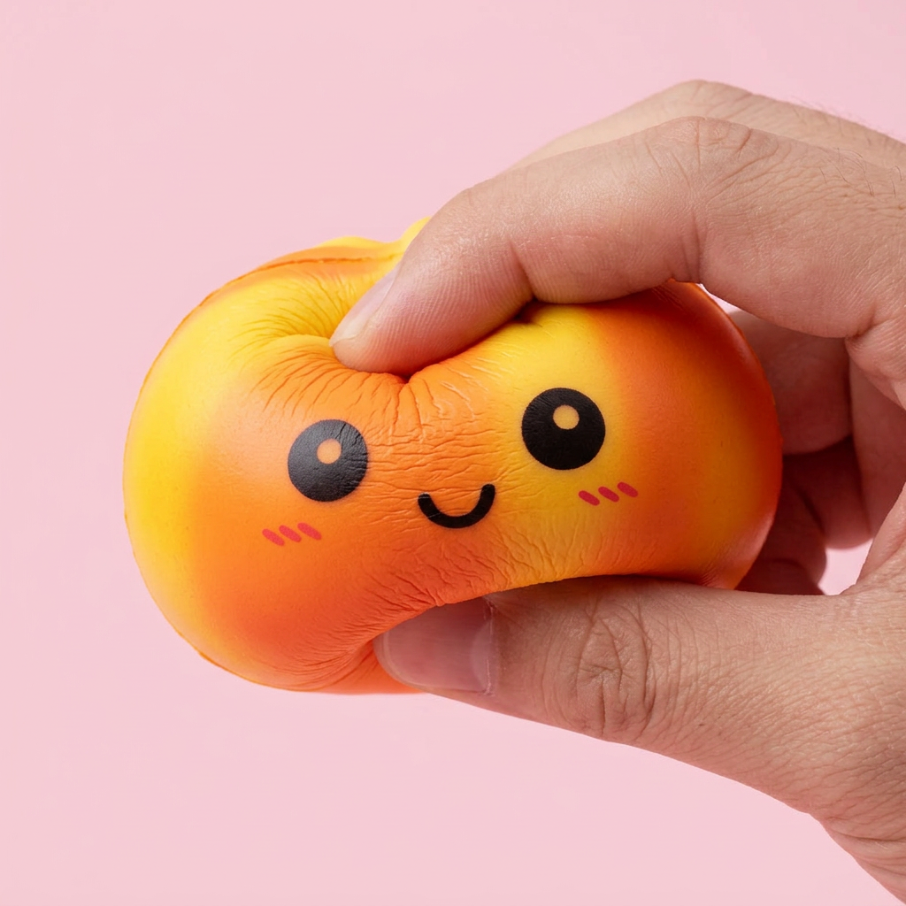 Squishy Dumpling Tie Dye Orange Effetto Marmo — squishy antistress slow-rise kawaii