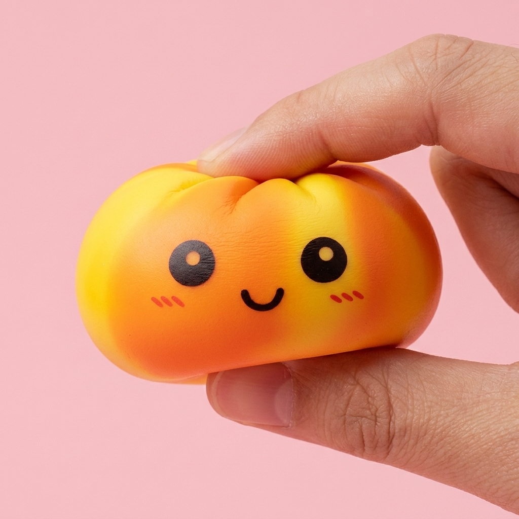 Squishy Dumpling Tie Dye Orange Effetto Marmo — squishy antistress slow-rise kawaii