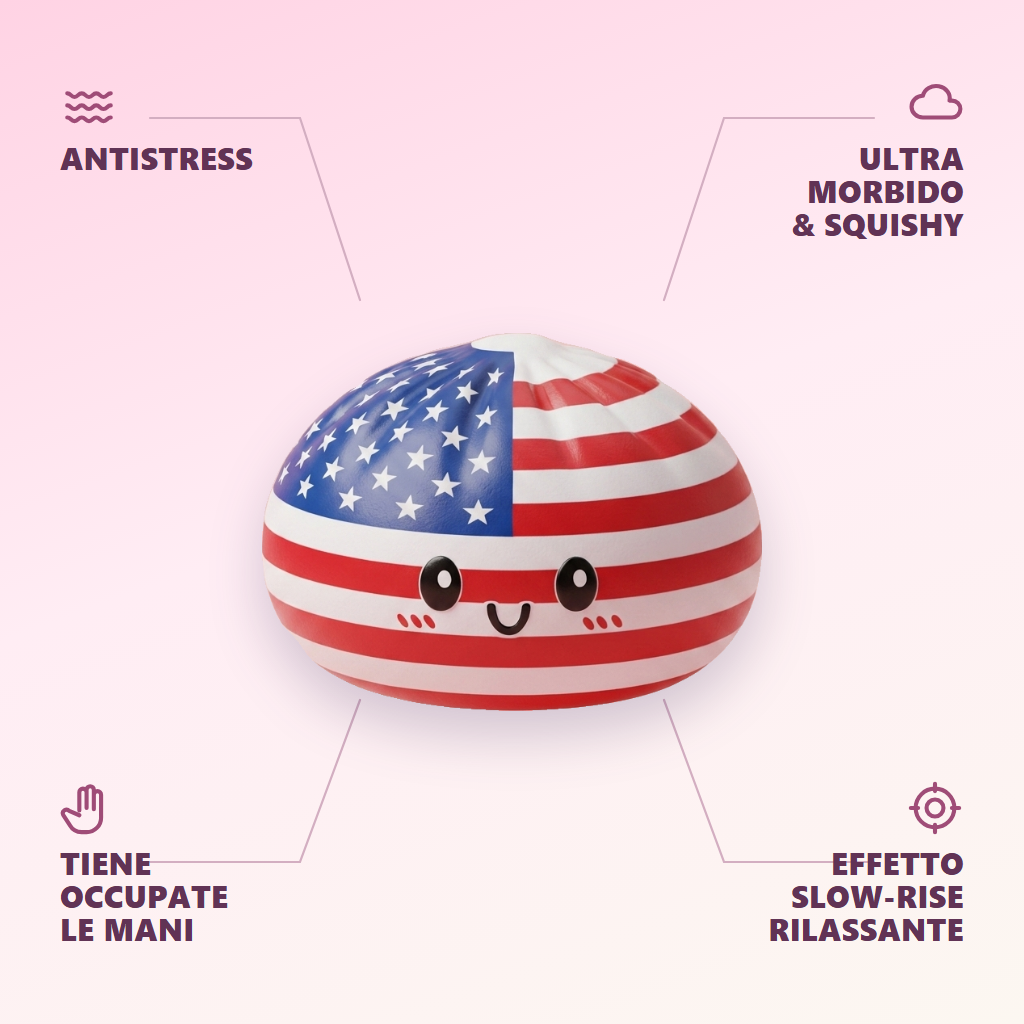 Squishy Dumpling USA Bandiera Americana — squishy antistress slow-rise kawaii