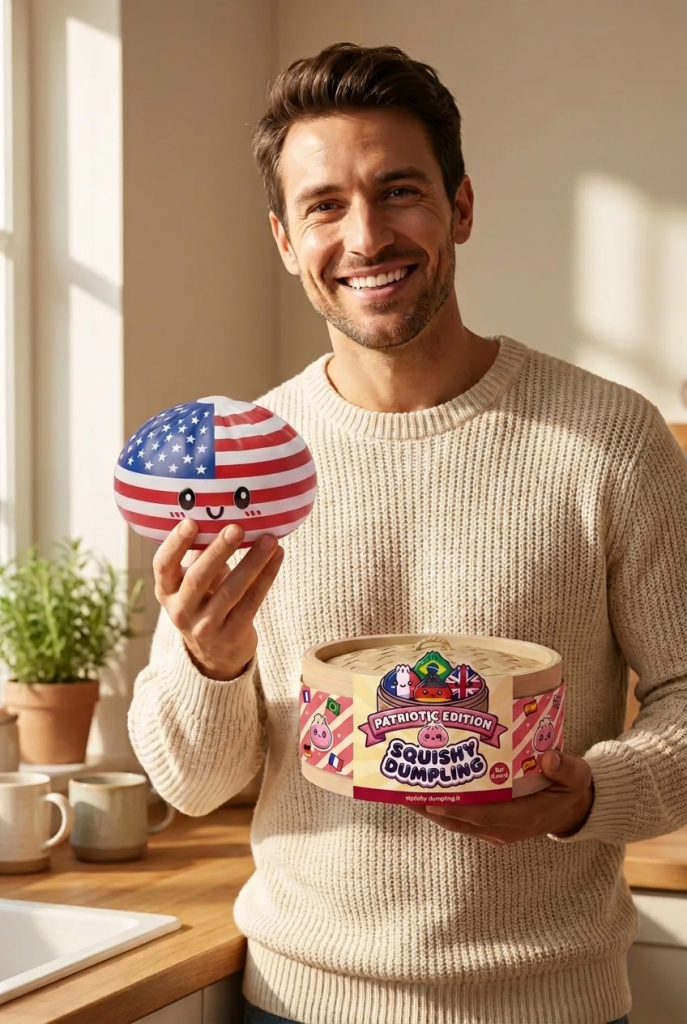 Squishy Dumpling USA Bandiera Americana — squishy antistress slow-rise kawaii