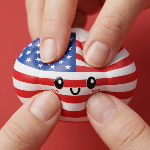 Squishy Dumpling USA Bandiera Americana — squishy antistress slow-rise kawaii