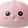 Dumpling Squishy Rosa Soffice con Cestino Bamboo — squishy antistress slow-rise kawaii