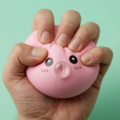 Dumpling Squishy Rosa Soffice con Cestino Bamboo — squishy antistress slow-rise kawaii