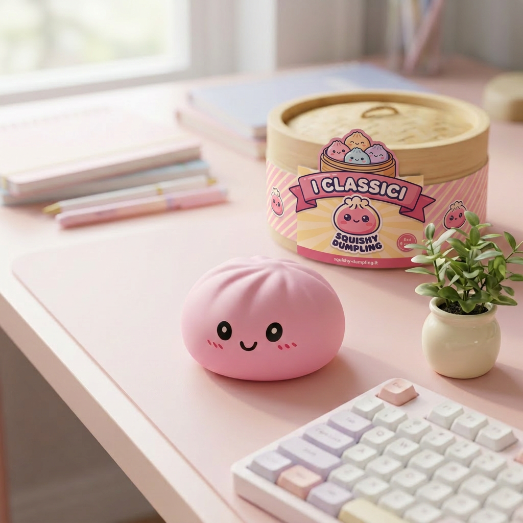 Pink Squishy Dumpling Dolcezza Fiorita — squishy antistress slow-rise kawaii