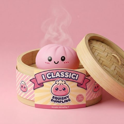 Pink Squishy Dumpling Dolcezza Fiorita — squishy antistress slow-rise kawaii