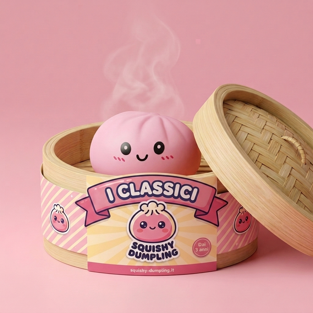 Pink Squishy Dumpling Dolcezza Fiorita — squishy antistress slow-rise kawaii