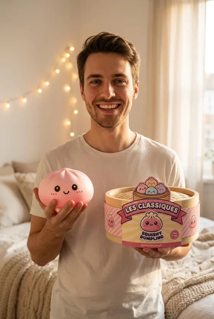 Pink Squishy Dumpling Dolcezza Fiorita — squishy antistress slow-rise kawaii