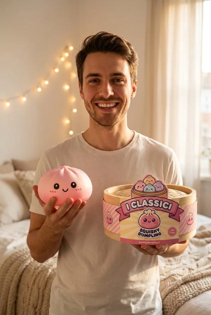 Pink Squishy Dumpling Dolcezza Fiorita — squishy antistress slow-rise kawaii