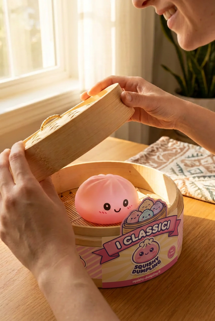 Pink Squishy Dumpling Dolcezza Fiorita — squishy antistress slow-rise kawaii