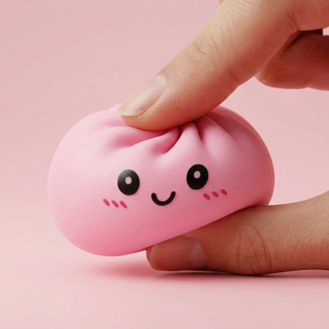 Pink Squishy Dumpling Dolcezza Fiorita — squishy antistress slow-rise kawaii