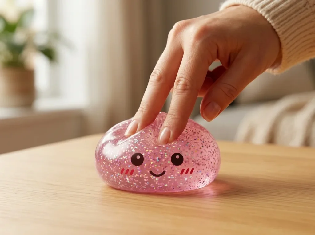 Glitter Dumpling Squishy Rosa Kawaii — squishy antistress slow-rise kawaii