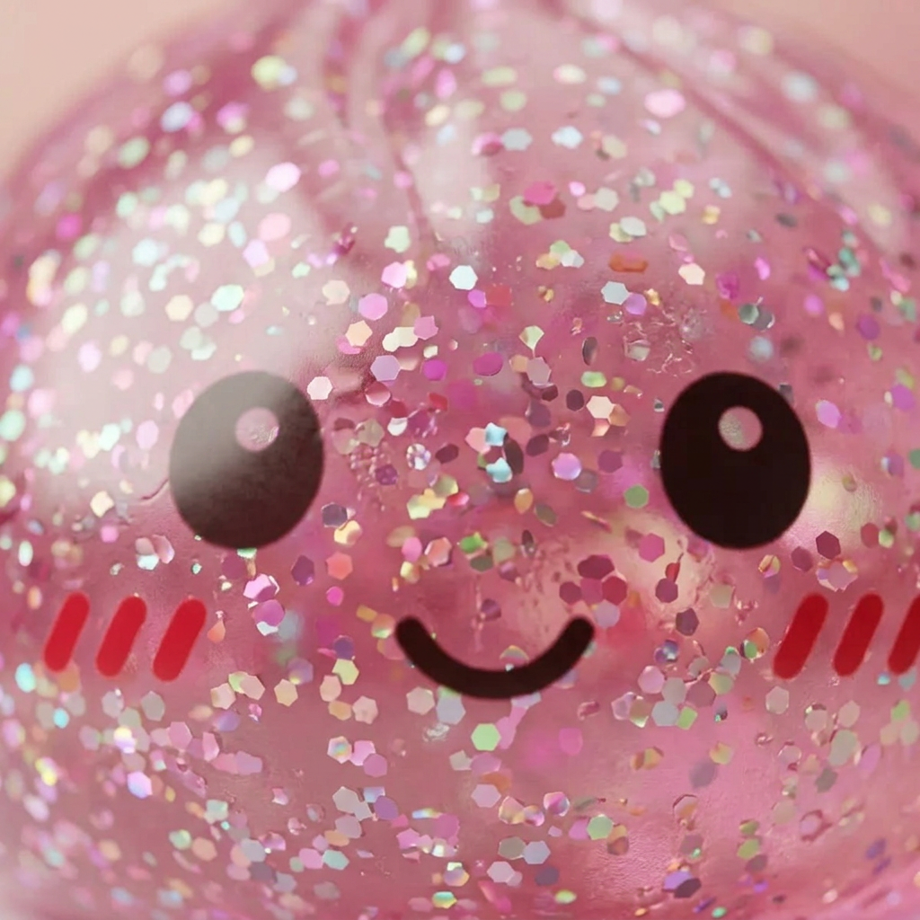 Glitter Dumpling Squishy Rosa Kawaii — squishy antistress slow-rise kawaii