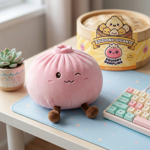Squishy Dumpling Toy Rosa Gigante — squishy antistress slow-rise kawaii