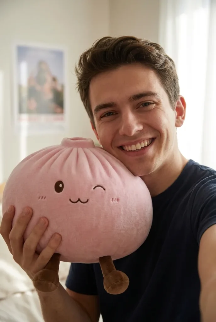 Squishy Dumpling Toy Rosa Gigante — squishy antistress slow-rise kawaii