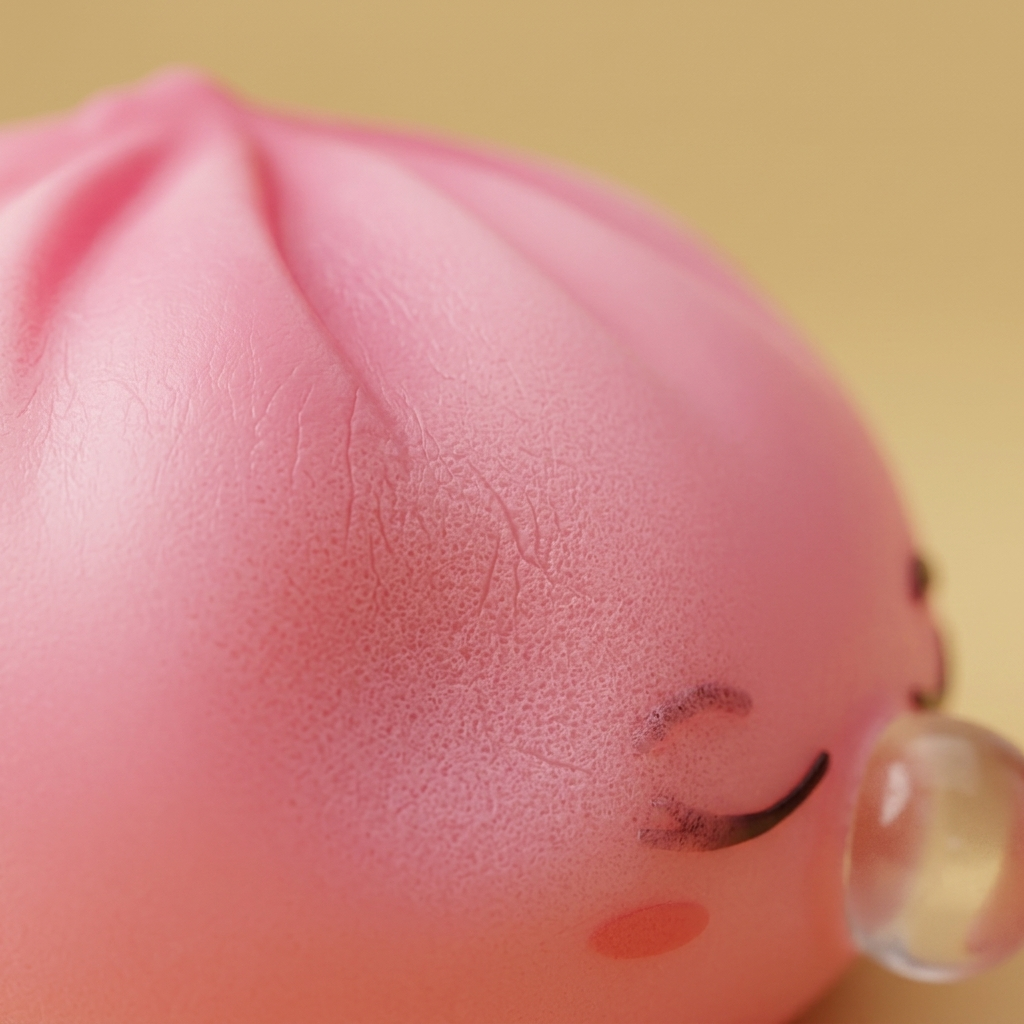 Dumpling Squishy Rosa Rare Blow con Cestino — squishy antistress slow-rise kawaii