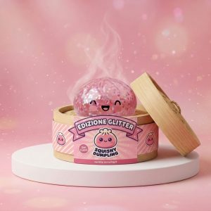 Dumpling Squishy Rose Sparkle Bubblegum — squishy antistress slow-rise kawaii