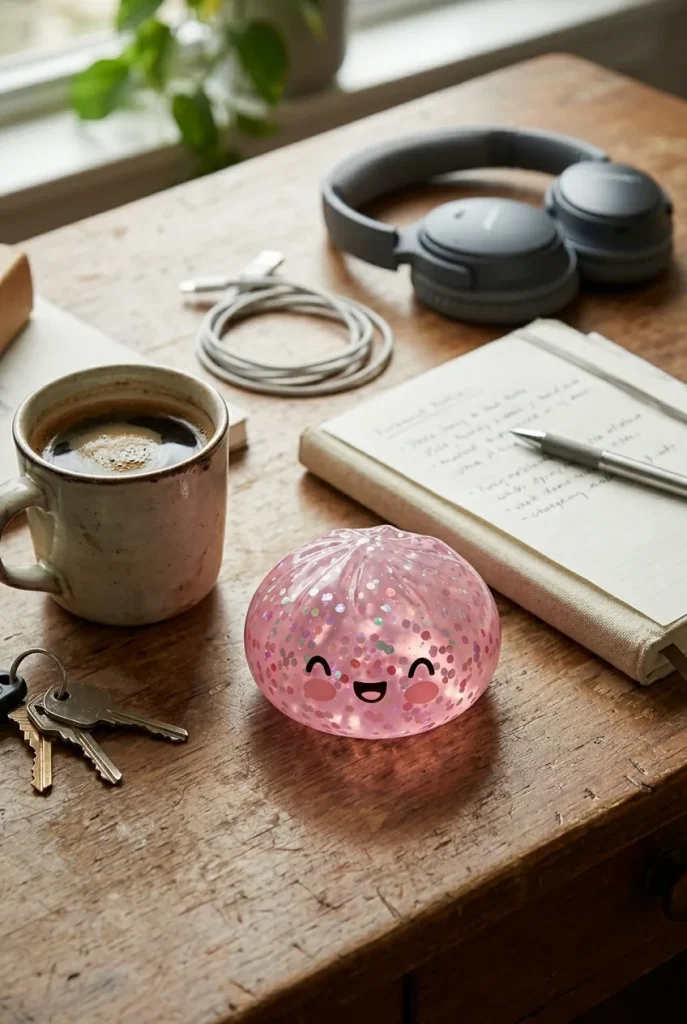 Dumpling Squishy Rose Sparkle Bubblegum — squishy antistress slow-rise kawaii