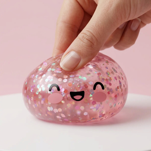 Dumpling Squishy Rose Sparkle Bubblegum — squishy antistress slow-rise kawaii
