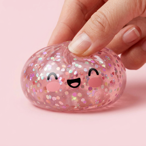 Dumpling Squishy Rose Sparkle Bubblegum — squishy antistress slow-rise kawaii
