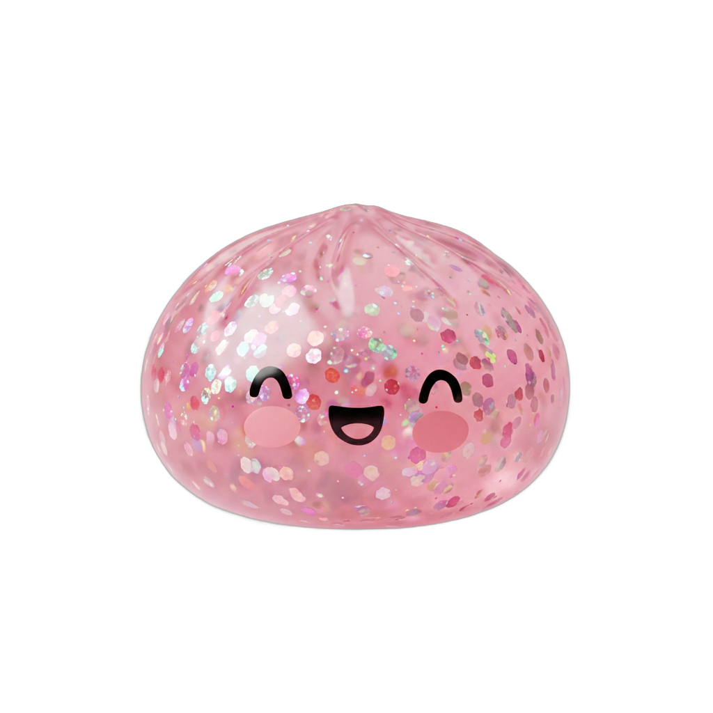 Dumpling Squishy Rose Sparkle Bubblegum — squishy antistress slow-rise kawaii