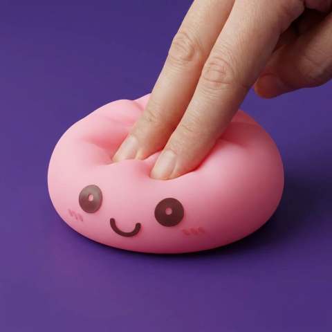 Dumpling Squishy Luce Notturna Rosa Tenero — squishy antistress slow-rise kawaii