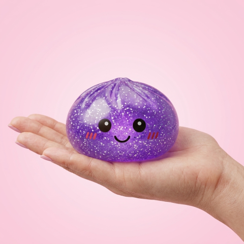 Glitter Dumpling Squishy Viola Sognante — squishy antistress slow-rise kawaii
