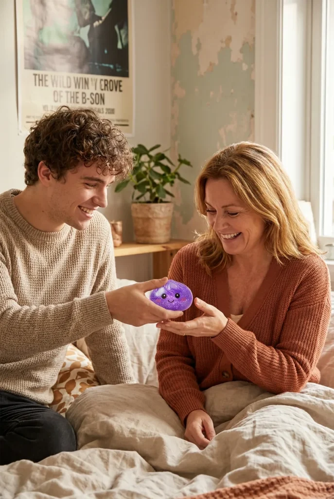 Glitter Dumpling Squishy Viola Sognante — squishy antistress slow-rise kawaii