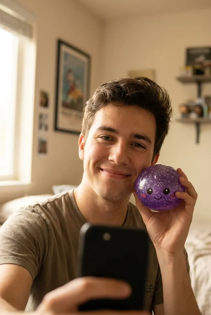 Glitter Dumpling Squishy Viola Sognante — squishy antistress slow-rise kawaii
