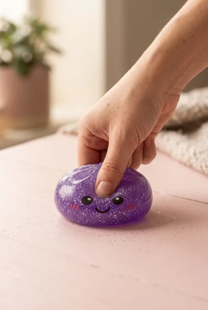 Glitter Dumpling Squishy Viola Sognante — squishy antistress slow-rise kawaii