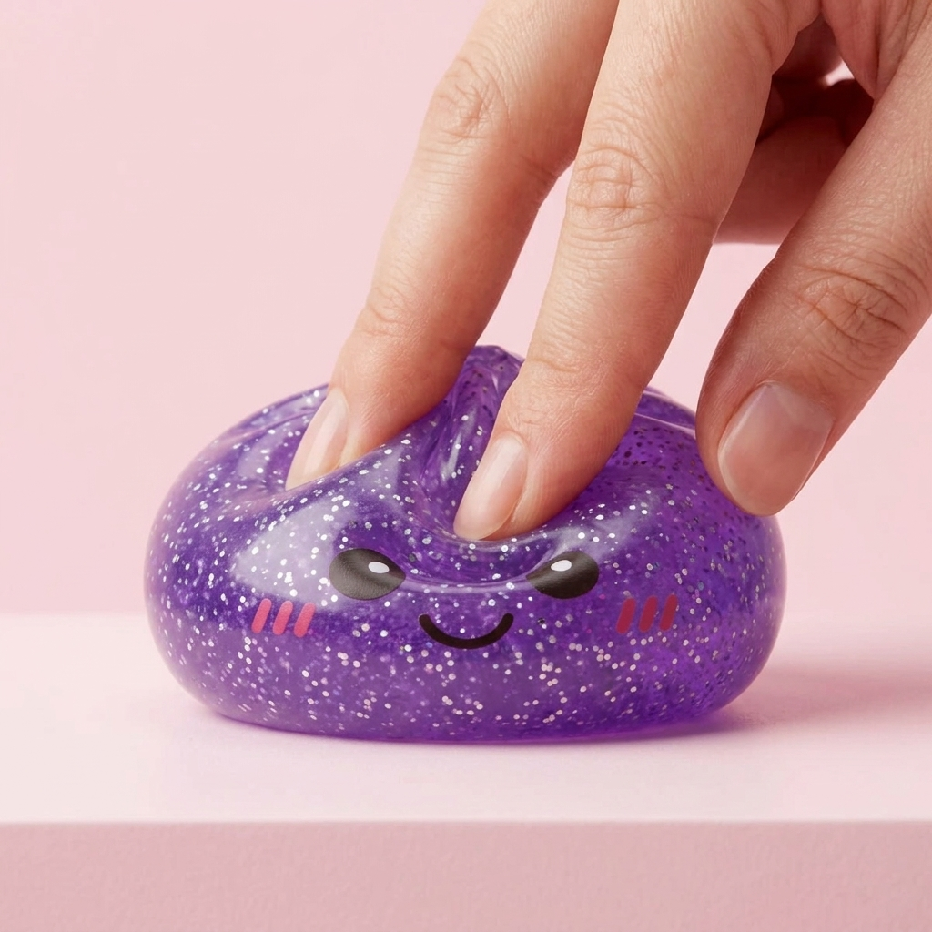 Glitter Dumpling Squishy Viola Sognante — squishy antistress slow-rise kawaii