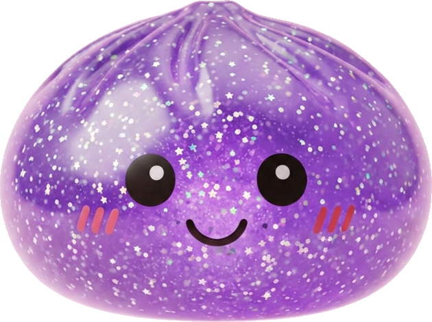 Glitter Dumpling Squishy Viola Sognante — squishy antistress slow-rise kawaii