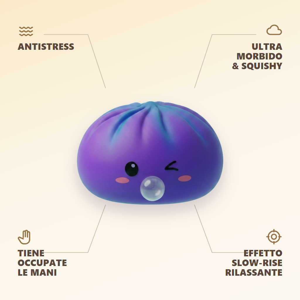 Dumpling Squishy Purple Rare Blow Cosmico — squishy antistress slow-rise kawaii