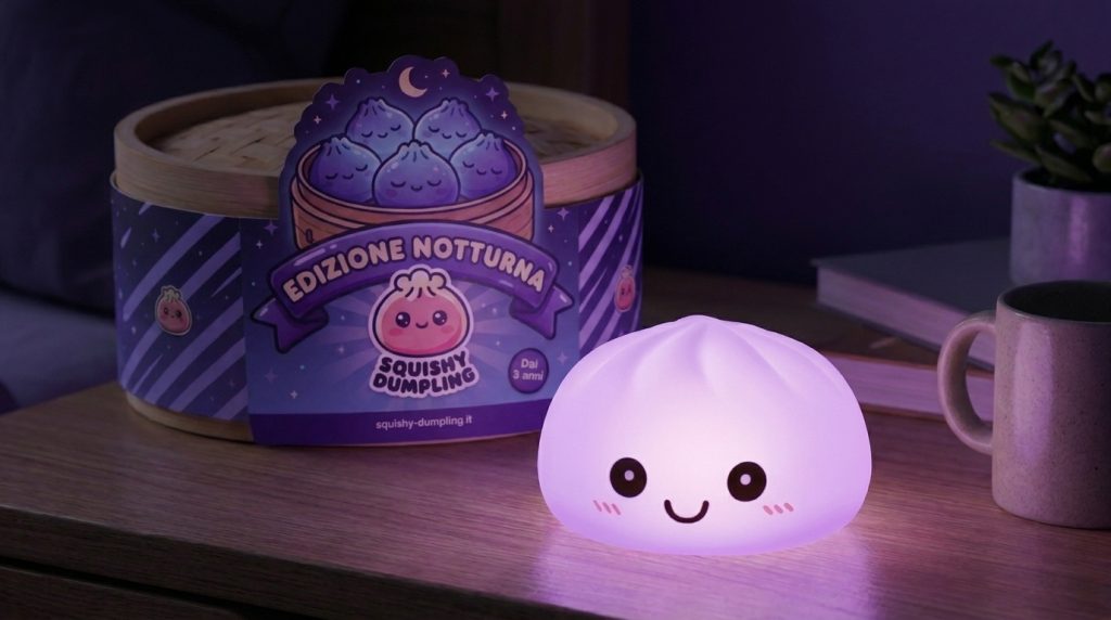 Dumpling Squishy Luce Notturna Viola — squishy antistress slow-rise kawaii