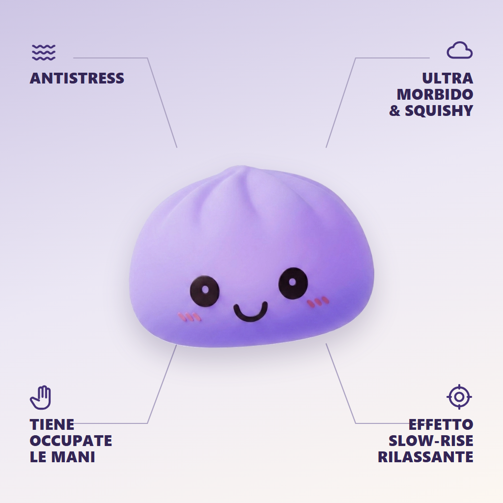 Dumpling Squishy Luce Notturna Viola — squishy antistress slow-rise kawaii