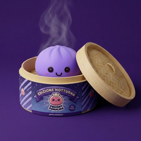 Dumpling Squishy Luce Notturna Viola — squishy antistress slow-rise kawaii
