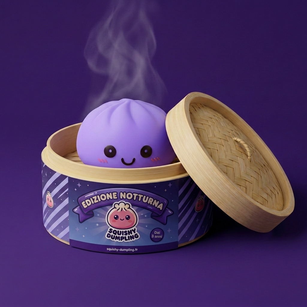 Dumpling Squishy Luce Notturna Viola — squishy antistress slow-rise kawaii