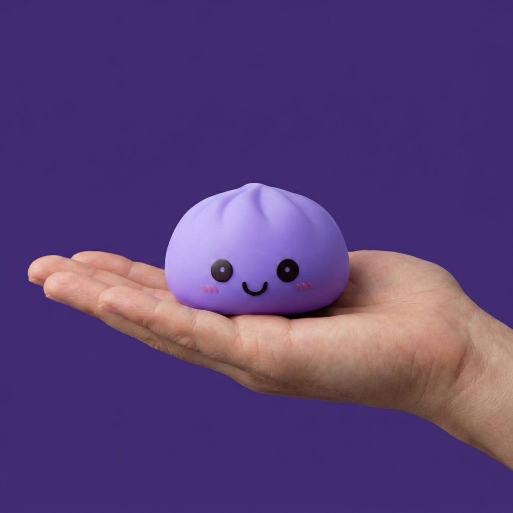 Dumpling Squishy Luce Notturna Viola — squishy antistress slow-rise kawaii